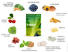 SUPERGREENS - naturalne witaminy roślinne - Jagoda i lucuma (240 g)